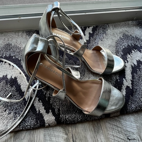 Silver Wrap Heels - Picture 3 of 7